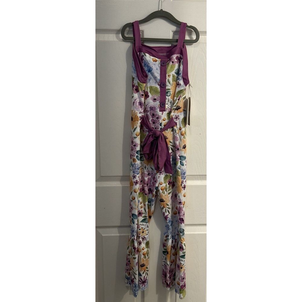 Pique Boutique Princess‎ Line Girls 8/9 Bellbottom Jumpsuit Floral